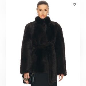 Nour Hammour Elsa Coat in Chocolate Fondant